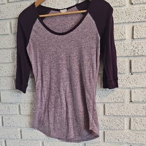 Garage Heathered Purple Long Sleeve Top